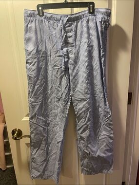 Men's Gap Blue and White Poplin Striped Pajama Pants